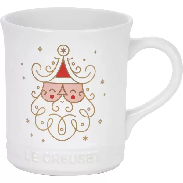 imageLe Creuset Stoneware Noel Collection Santa Mug 14 oz White wAppliqueLight Skinned Santa
