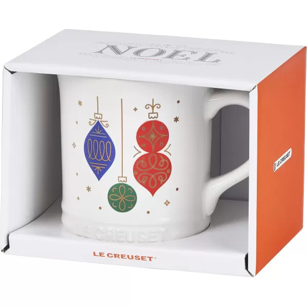 imageLe Creuset Stoneware Noel Collection Santa Mug 14 oz White wAppliqueOrnament Mug