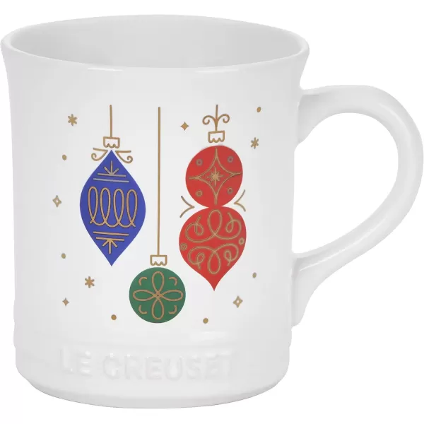 imageLe Creuset Stoneware Noel Collection Santa Mug 14 oz White wAppliqueOrnament Mug