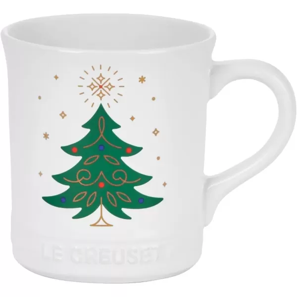 imageLe Creuset Stoneware Noel Collection Santa Mug 14 oz White wAppliqueTree Mug