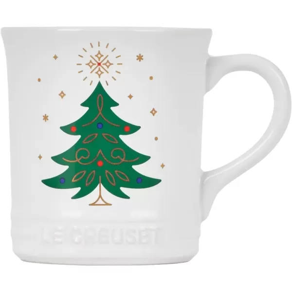imageLe Creuset Stoneware Noel Collection Santa Mug 14 oz White wAppliqueTree Mug