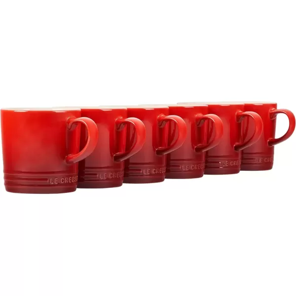 imageLe Creuset Stoneware Set of 6 London Mugs 12 oz Each ShallotCerise