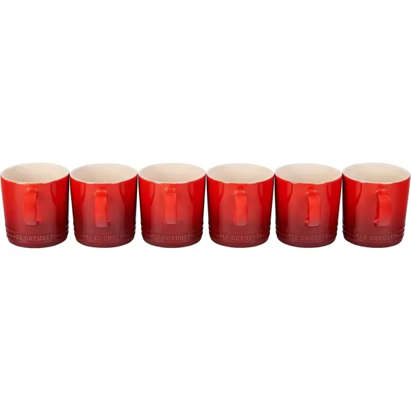imageLe Creuset Stoneware Set of 6 London Mugs 12 oz Each ShallotCerise