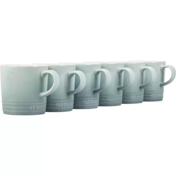 imageLe Creuset Stoneware Set of 6 London Mugs 12 oz Each ShallotSea Salt