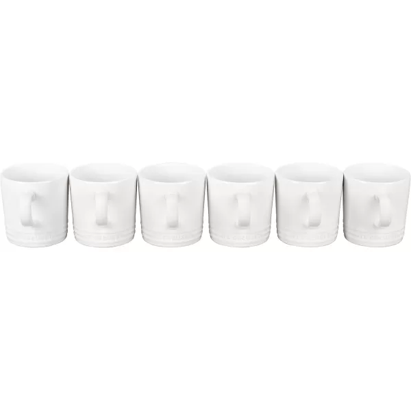 imageLe Creuset Stoneware Set of 6 London Mugs 12 oz Each ShallotWhite