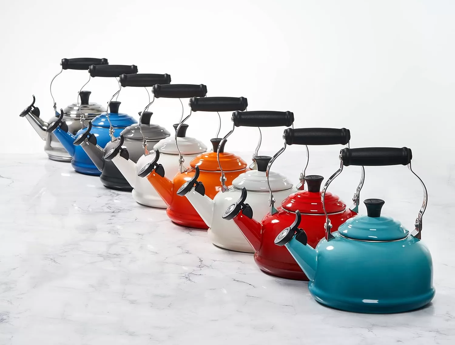 imageLe Creuset Enamel On Steel Whistling Tea Kettle 17 qt FlameCerise