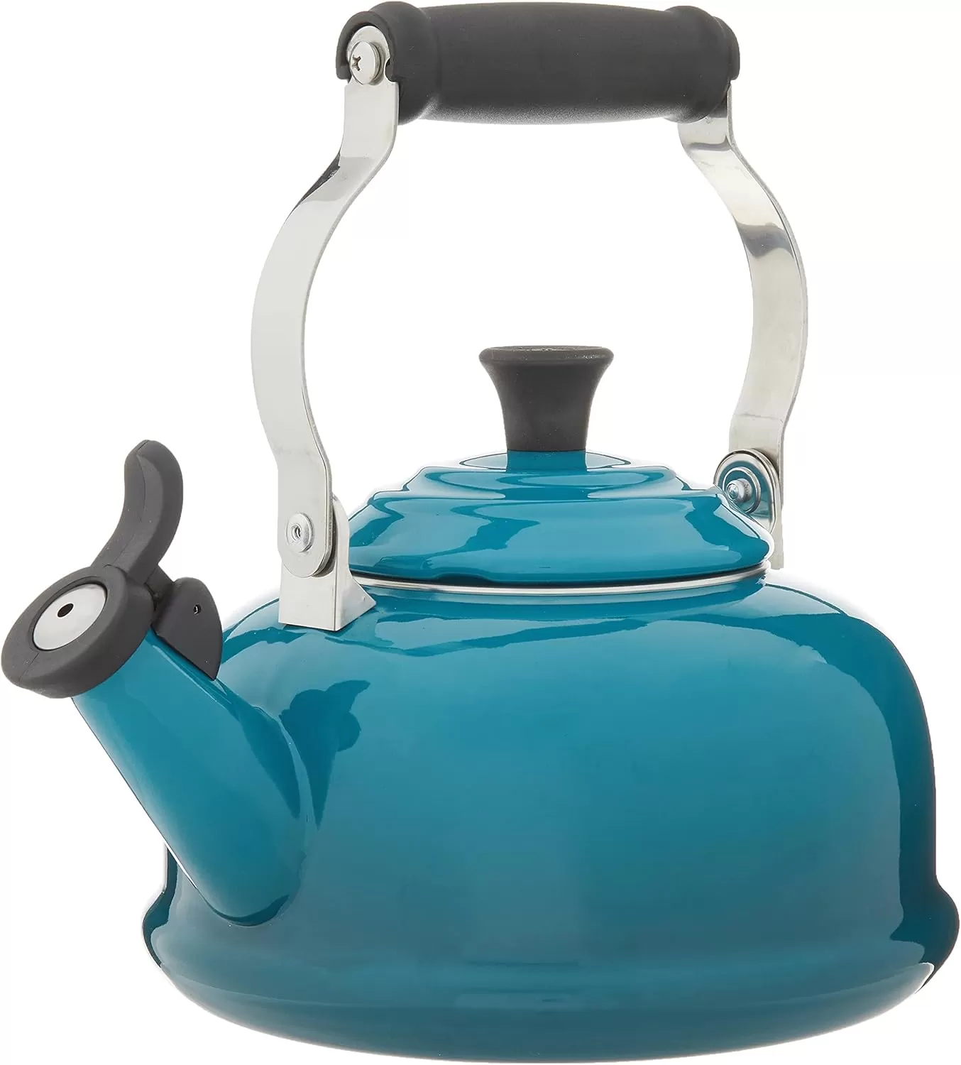 imageLe Creuset Enamel On Steel Whistling Tea Kettle 17 qt FlameDeep Teal