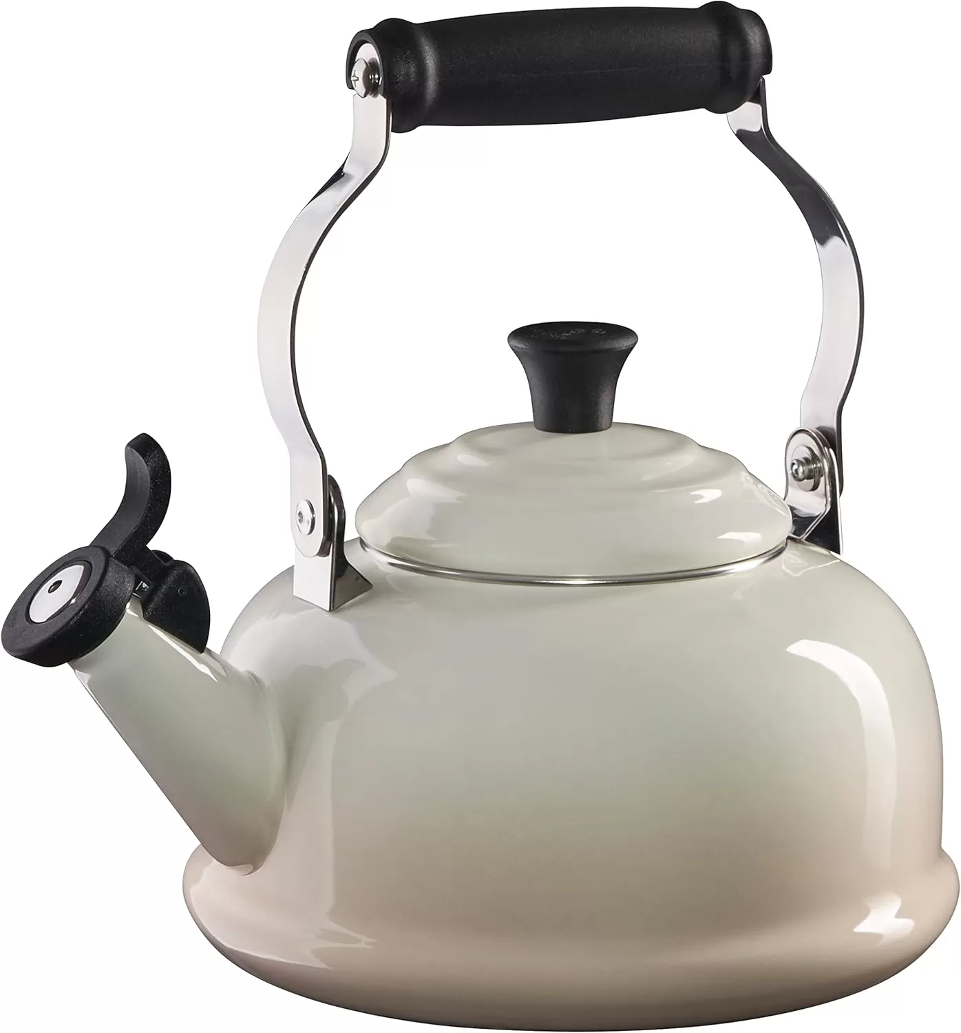 imageLe Creuset Enamel On Steel Whistling Tea Kettle 17 qt FlameMeringue
