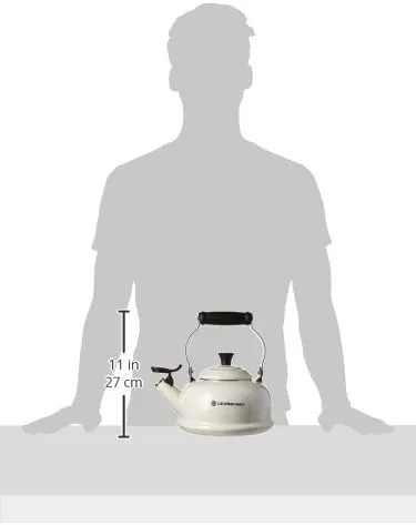 imageLe Creuset Enamel On Steel Whistling Tea Kettle 17 qt FlameWhite