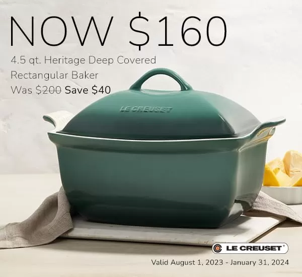 imageLe Creuset Heritage Stoneware Deep Baker with Lid 45 qt CeriseArtichuat