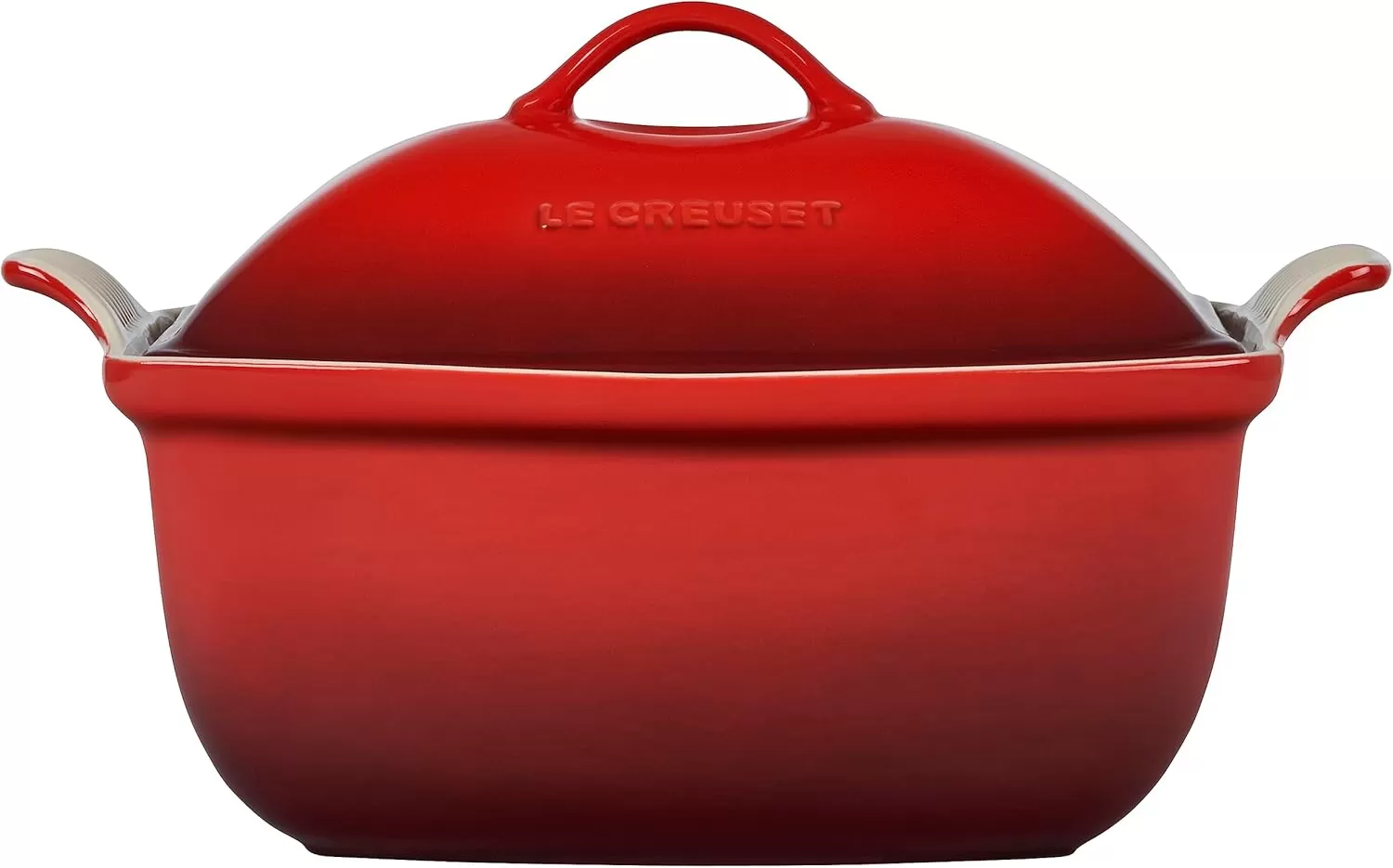 imageLe Creuset Heritage Stoneware Deep Baker with Lid 45 qt CeriseCerise
