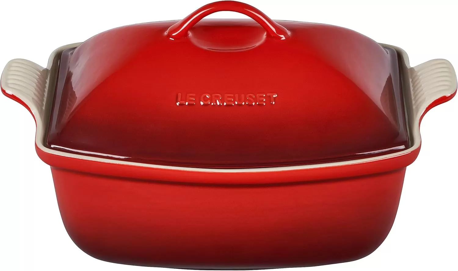 imageLe Creuset Heritage Stoneware Deep Baker with Lid 45 qt CeriseCerise