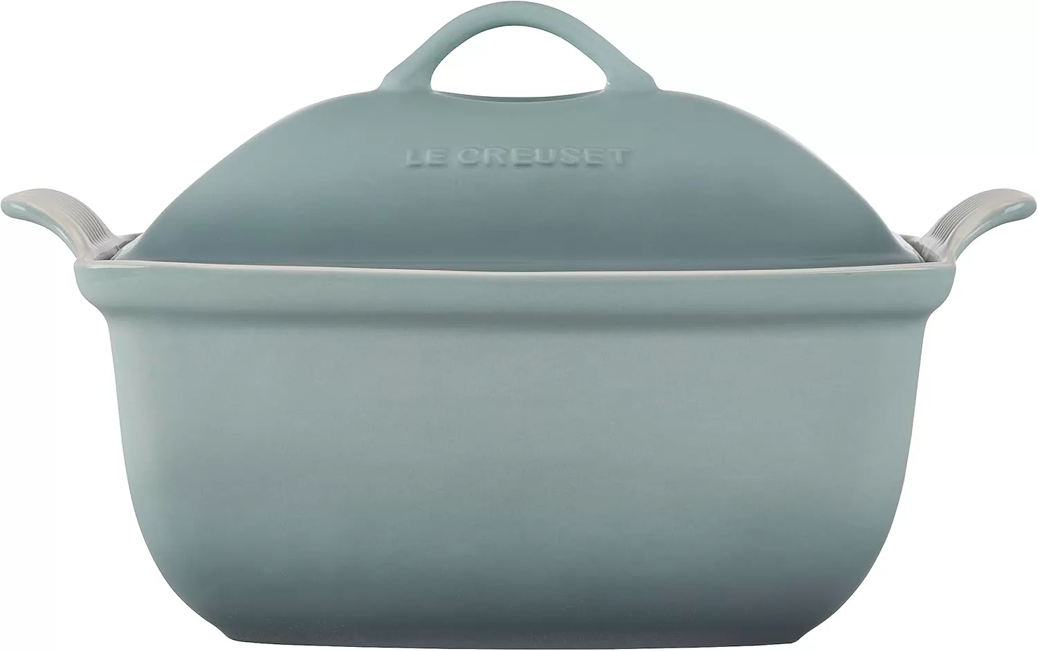 imageLe Creuset Heritage Stoneware Deep Baker with Lid 45 qt CeriseSea Salt
