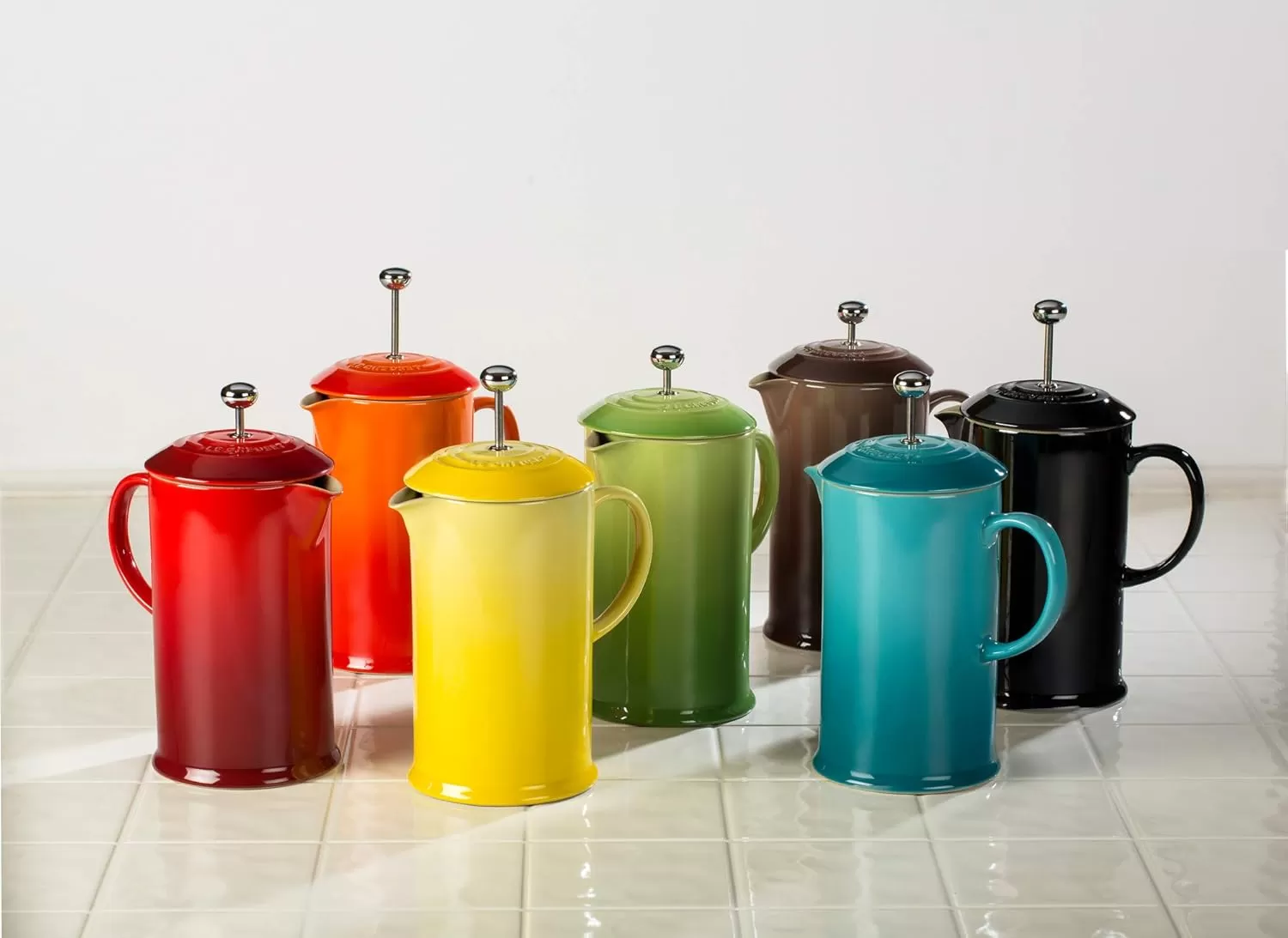 imageLe Creuset Stoneware French Press 34 oz FlameCerise