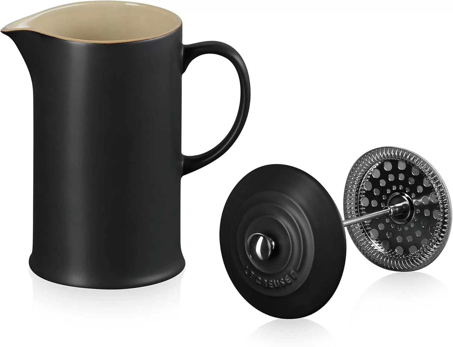imageLe Creuset Stoneware French Press 34 oz FlameLicorice
