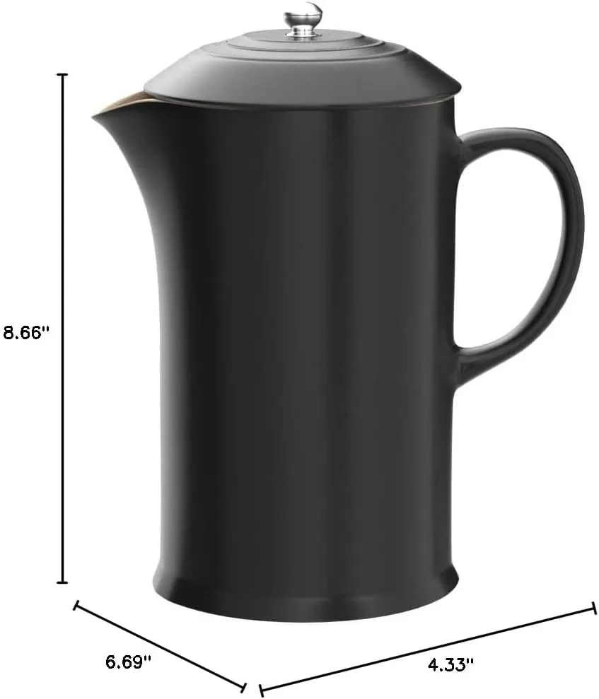 imageLe Creuset Stoneware French Press 34 oz FlameLicorice