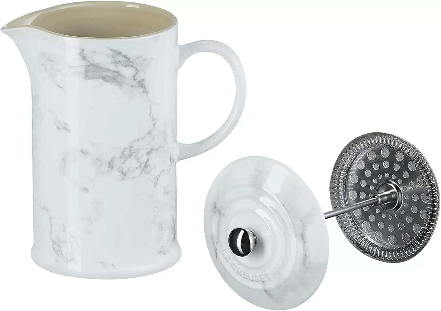 imageLe Creuset Stoneware French Press 34 oz FlameMarble