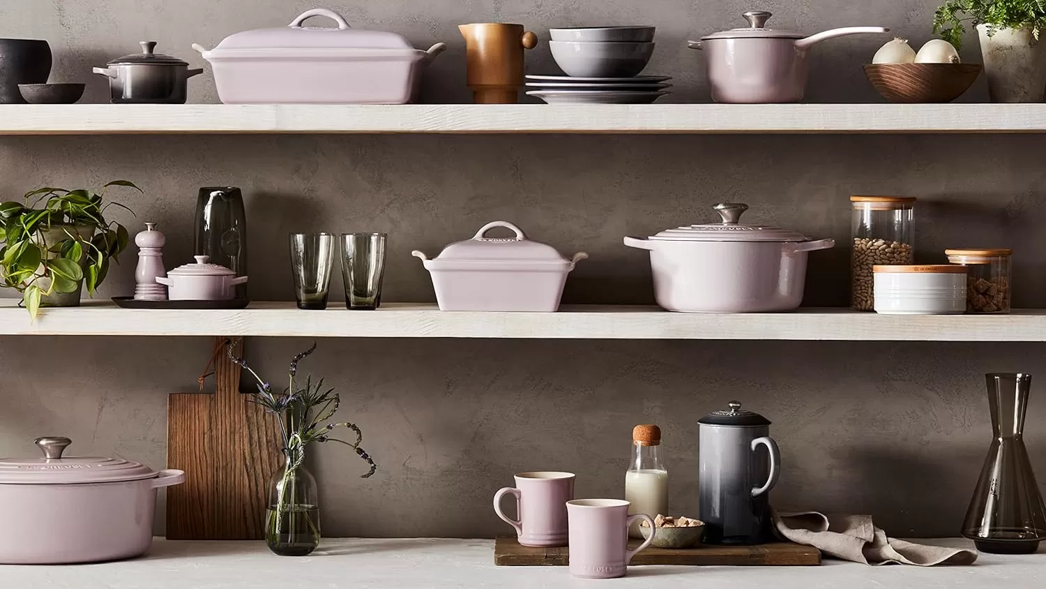 imageLe Creuset Stoneware French Press 34 oz FlameShallot