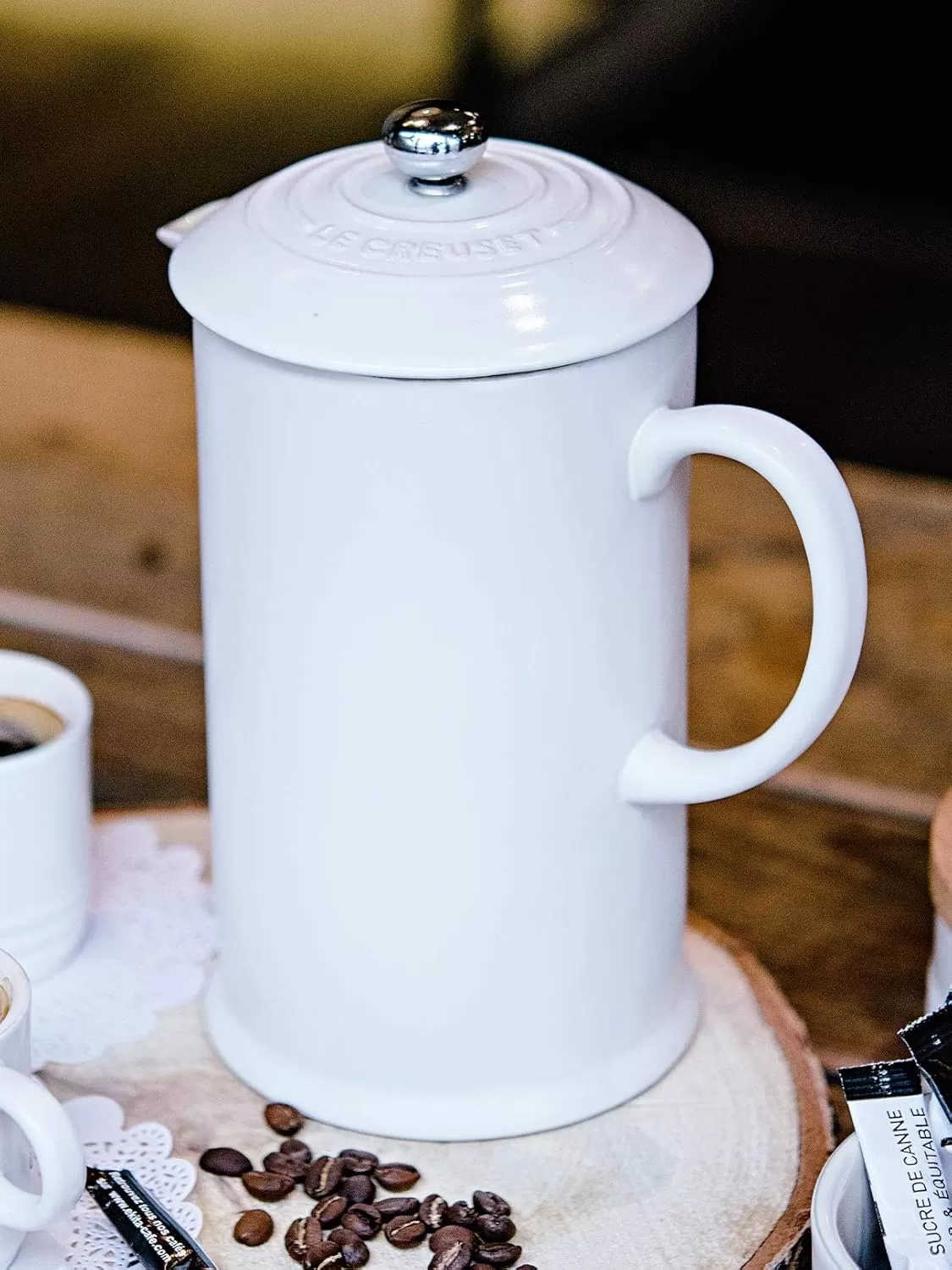 imageLe Creuset Stoneware French Press 34 oz FlameWhite
