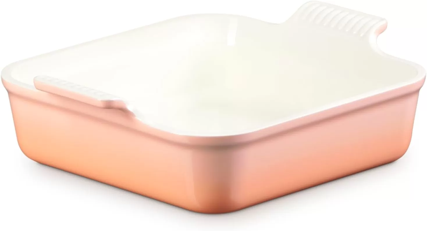 imageLe Creuset Stoneware Heritage Square Dish 3 qt 9quot CerisePeche