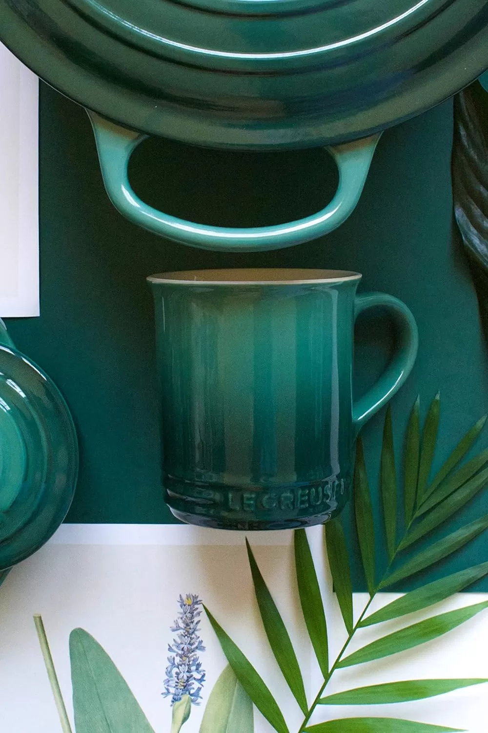 imageLe Creuset Stoneware Set of 4 Mugs 14 oz each OysterArtichaut