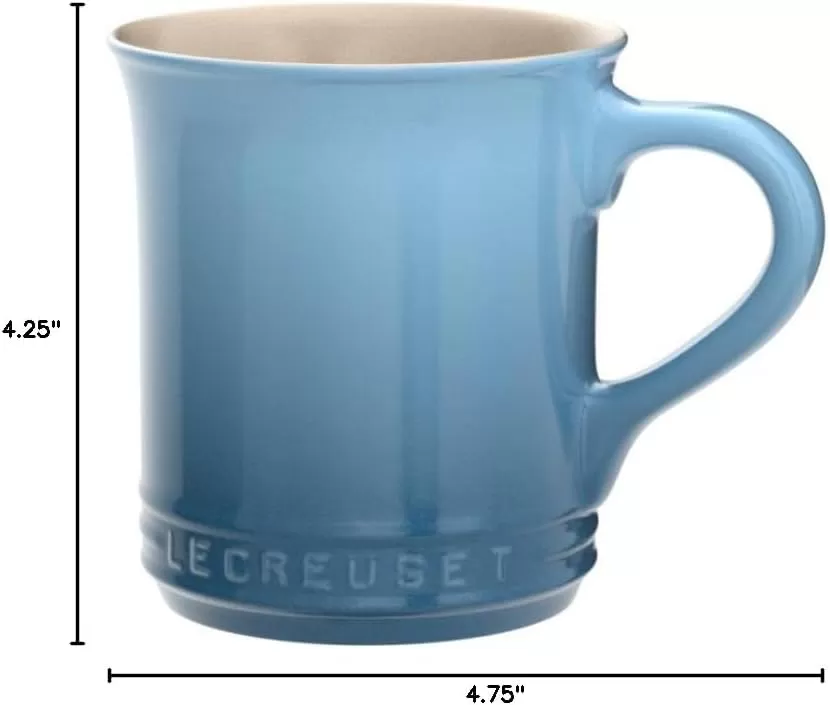 imageLe Creuset Stoneware Set of 4 Mugs 14 oz each OysterCaribbean