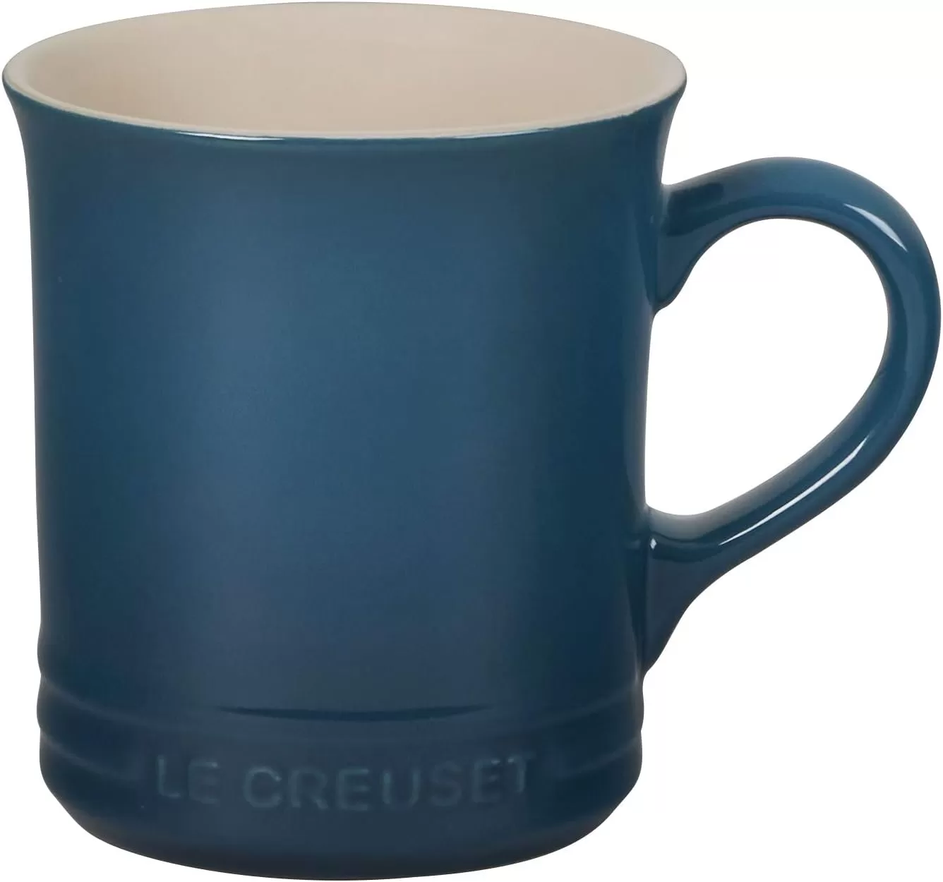 imageLe Creuset Stoneware Set of 4 Mugs 14 oz each OysterDeep Teal
