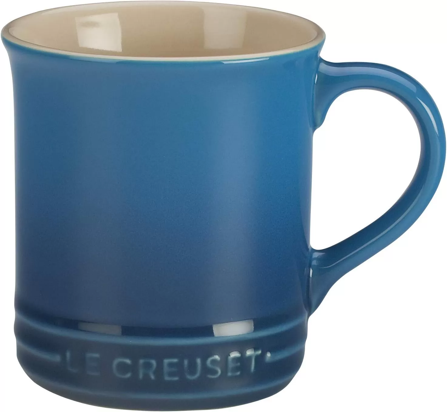 imageLe Creuset Stoneware Set of 4 Mugs 14 oz each OysterMarseille