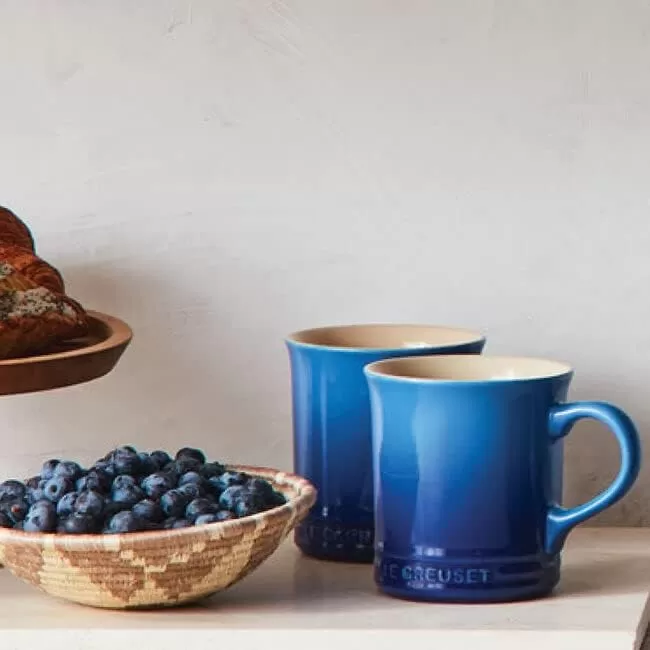 imageLe Creuset Stoneware Set of 4 Mugs 14 oz each OysterMarseille