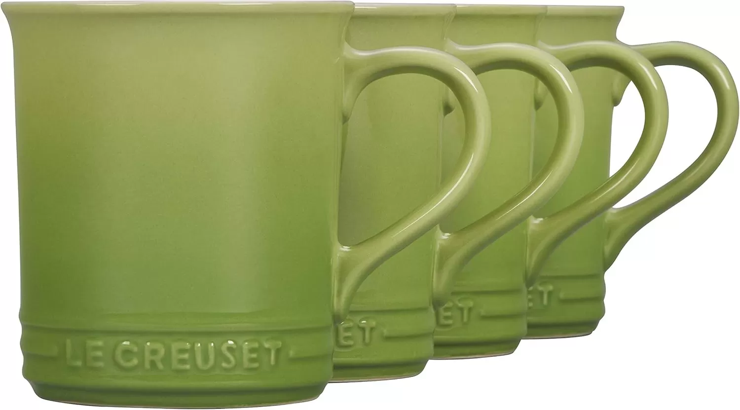 imageLe Creuset Stoneware Set of 4 Mugs 14 oz each OysterPalm