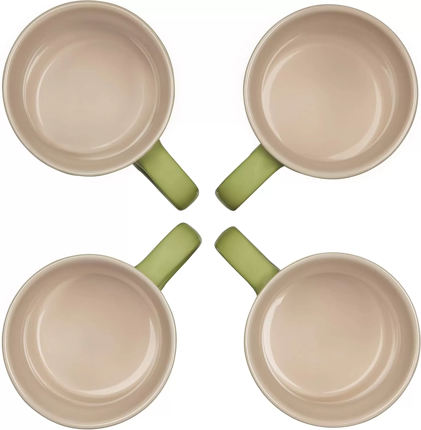 imageLe Creuset Stoneware Set of 4 Mugs 14 oz each OysterPalm