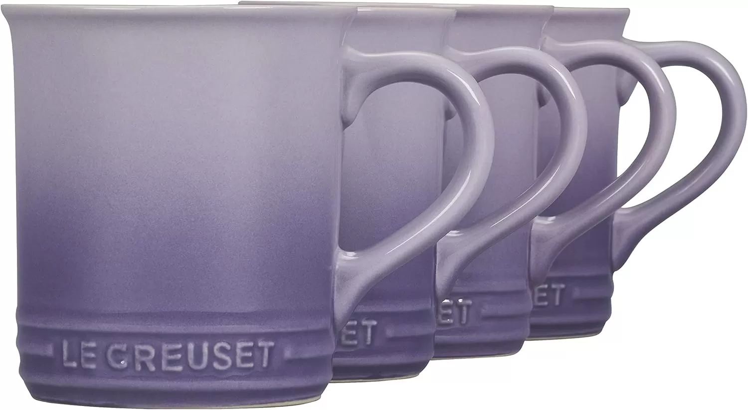 imageLe Creuset Stoneware Set of 4 Mugs 14 oz each OysterProvence