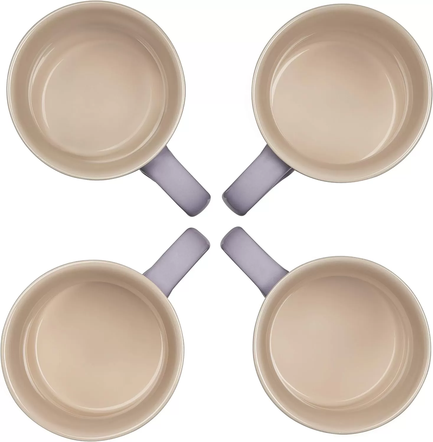 imageLe Creuset Stoneware Set of 4 Mugs 14 oz each OysterProvence