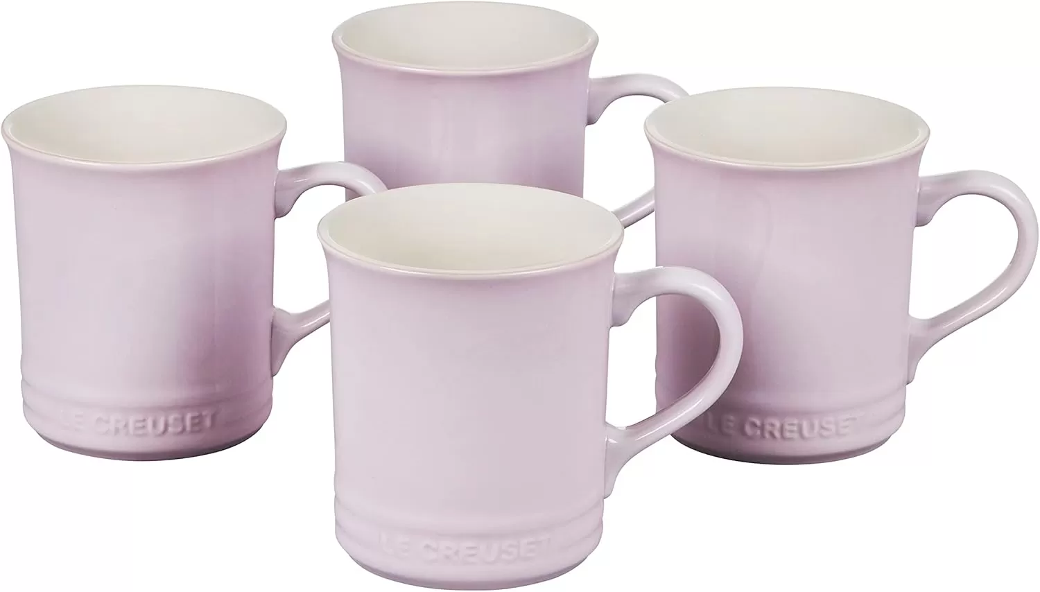 imageLe Creuset Stoneware Set of 4 Mugs 14 oz each OysterShallot