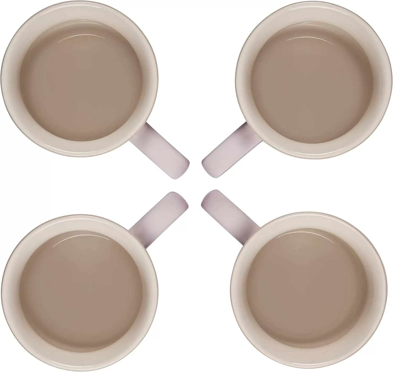 imageLe Creuset Stoneware Set of 4 Mugs 14 oz each OysterShallot