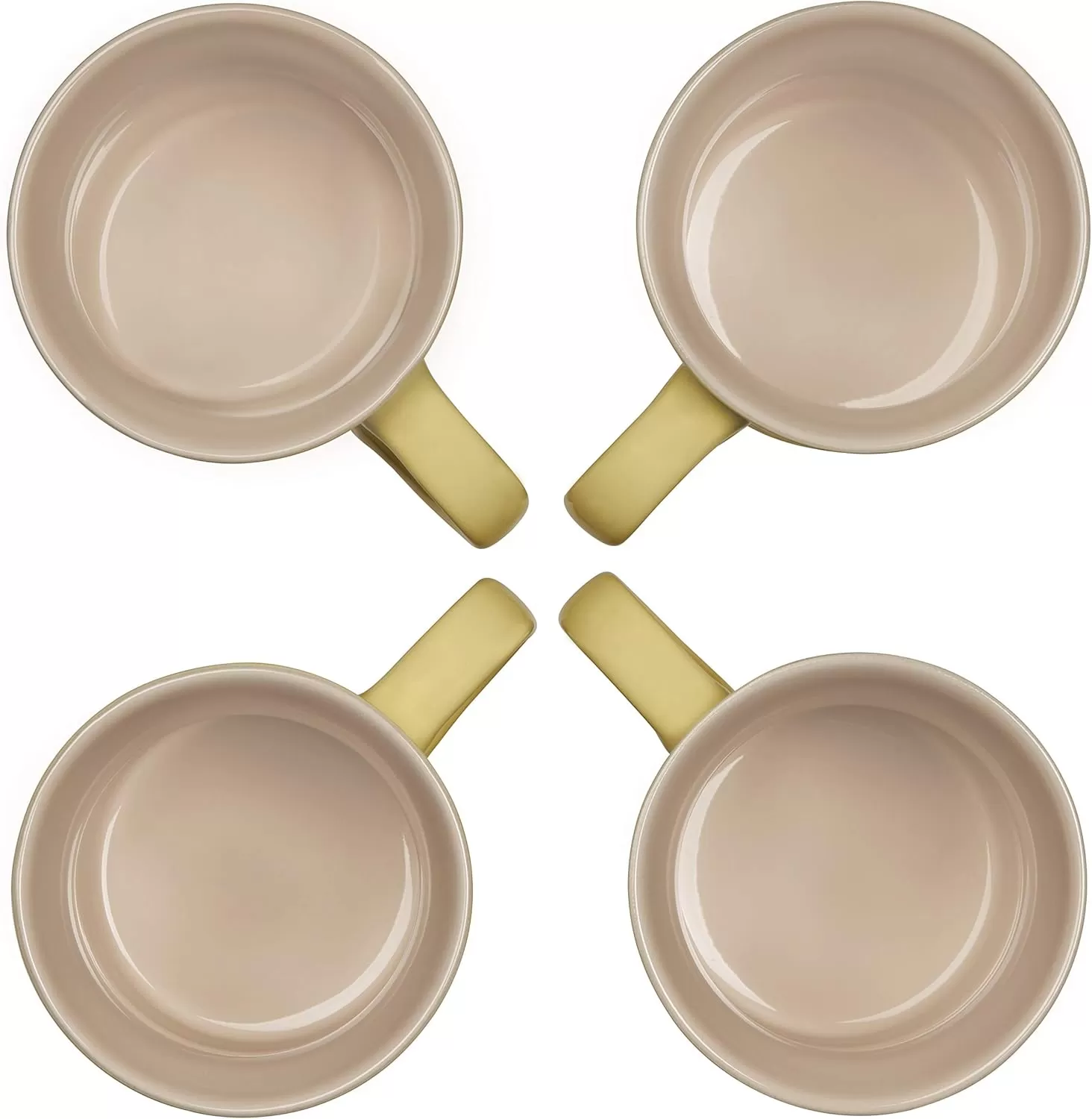 imageLe Creuset Stoneware Set of 4 Mugs 14 oz each OysterSoleil