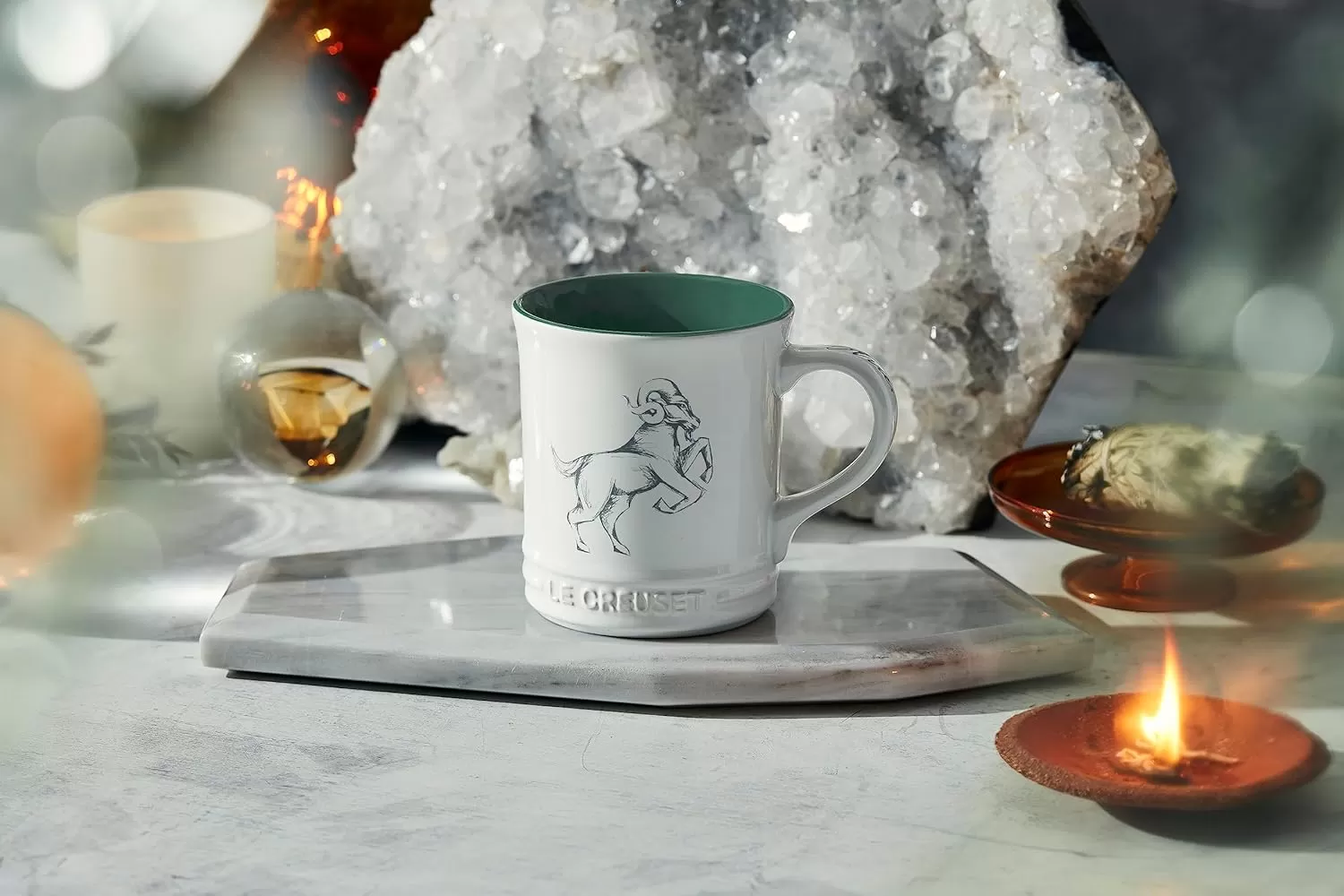 imageLe Creuset Stoneware Zodiac Coffee Mug 14 oz CancerAries