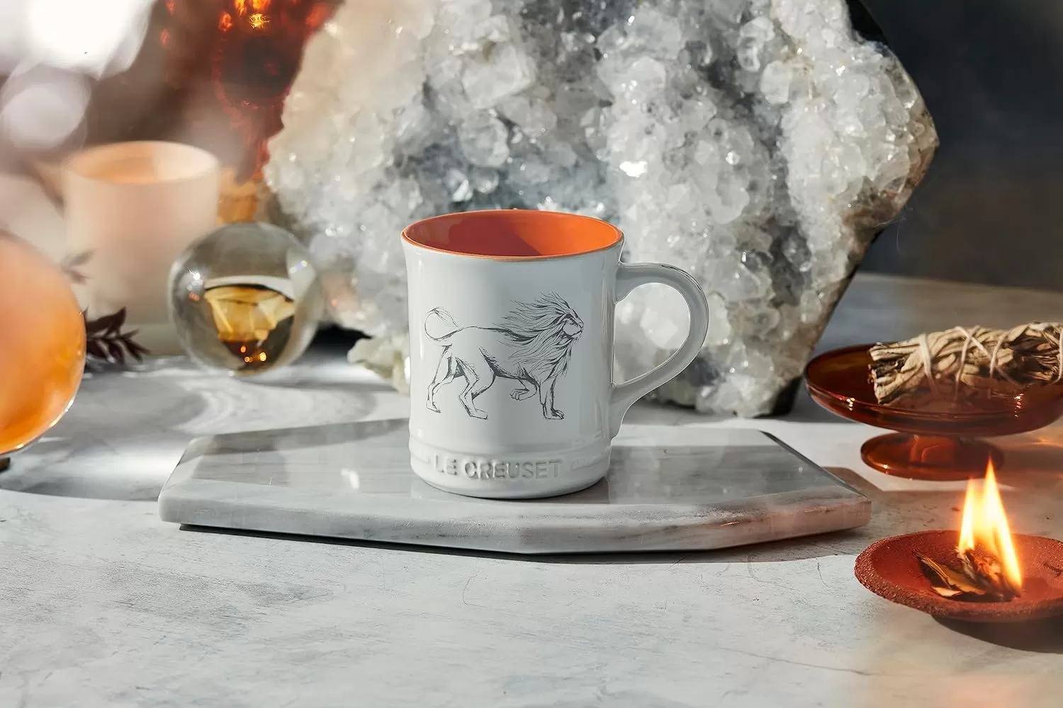 imageLe Creuset Stoneware Zodiac Coffee Mug 14 oz CancerLeo