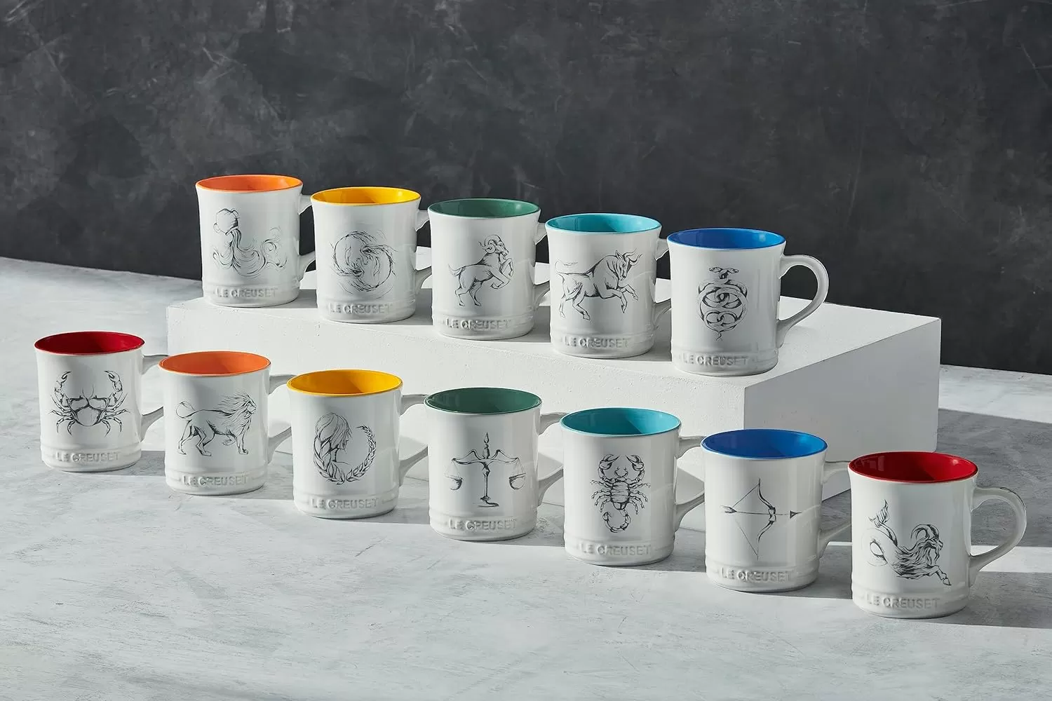 imageLe Creuset Stoneware Zodiac Coffee Mug 14 oz CancerSagittarius