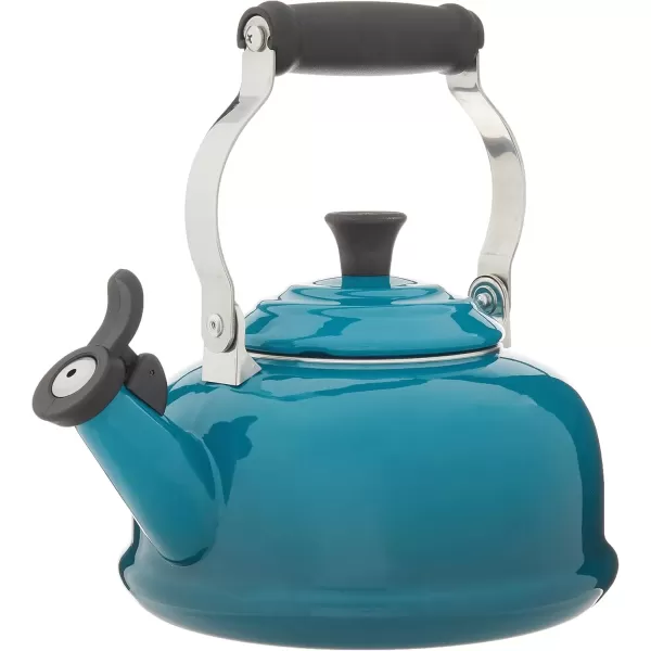 imageLe Creuset Enamel On Steel Whistling Tea Kettle 17 qt FlameDeep Teal