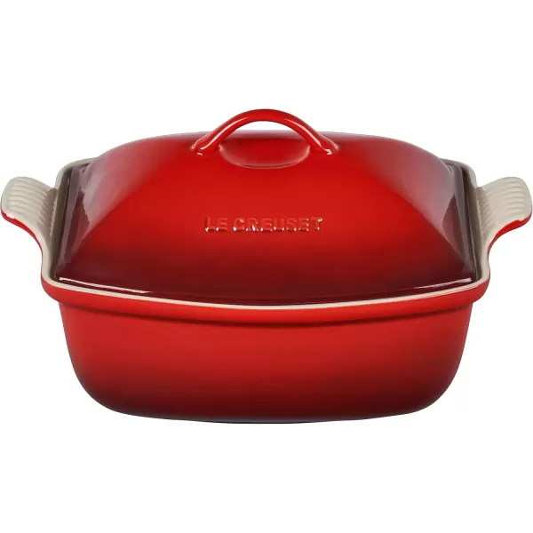 imageLe Creuset Heritage Stoneware Deep Baker with Lid 45 qt CeriseCerise