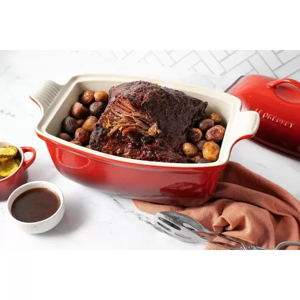 imageLe Creuset Heritage Stoneware Deep Baker with Lid 45 qt CeriseCerise
