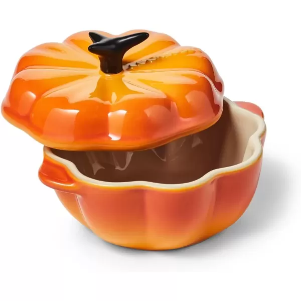 imageLe Creuset Stoneware Figural Pumpkin Petite Cocotte 12oz Persimmon