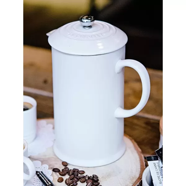 imageLe Creuset Stoneware French Press 34 oz FlameWhite