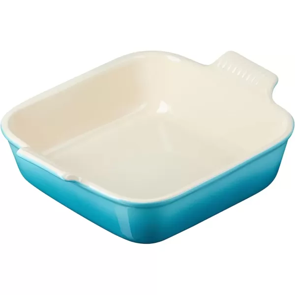 imageLe Creuset Stoneware Heritage Square Dish 3 qt 9quot CeriseCaribbean
