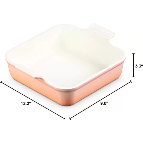 imageLe Creuset Stoneware Heritage Square Dish 3 qt 9quot CerisePeche