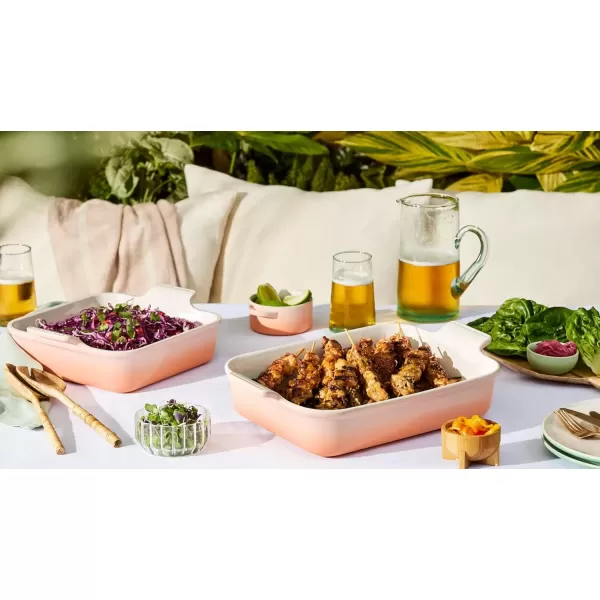imageLe Creuset Stoneware Heritage Square Dish 3 qt 9quot CerisePeche
