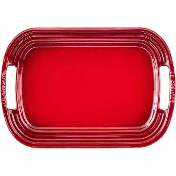 imageLe Creuset Stoneware Oval Serving Platter 1625quot WhiteCerise
