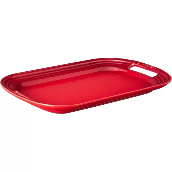 imageLe Creuset Stoneware Oval Serving Platter 1625quot WhiteCerise