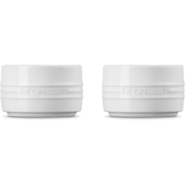 imageLe Creuset Stoneware Round Ramekin Straight Wall Set of 2 675oz Each ShallotWhite